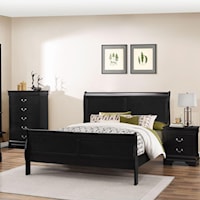 Twin Sleigh Bed with Tall Legs