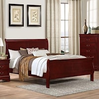 Queen Sleigh Bed with Tall Legs