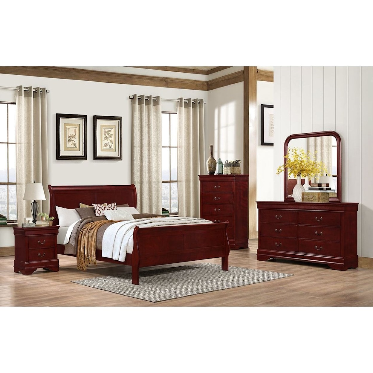 Lifestyle 4937 Full Sleigh Bed
