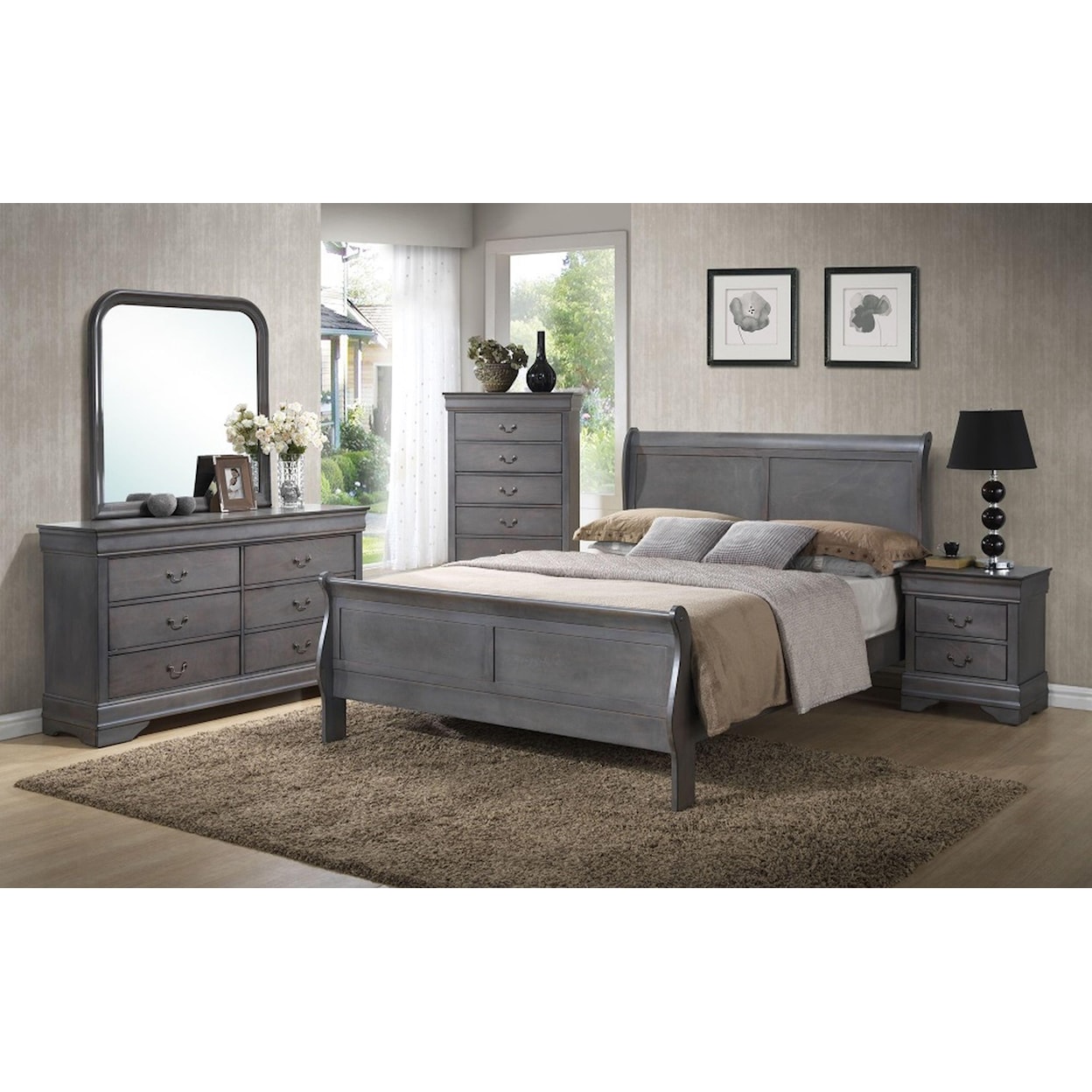 Lifestyle 5934 Full Sleigh Panel Bed