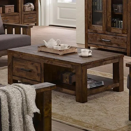 Rustic 2-Drawer Coffee Table