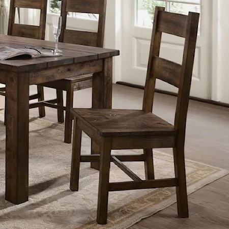 Rustic Dining Side Chair with Ladderback