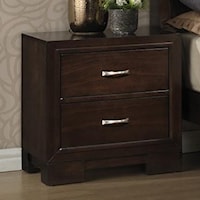 Contemporary Nightstand with 2 Drawers