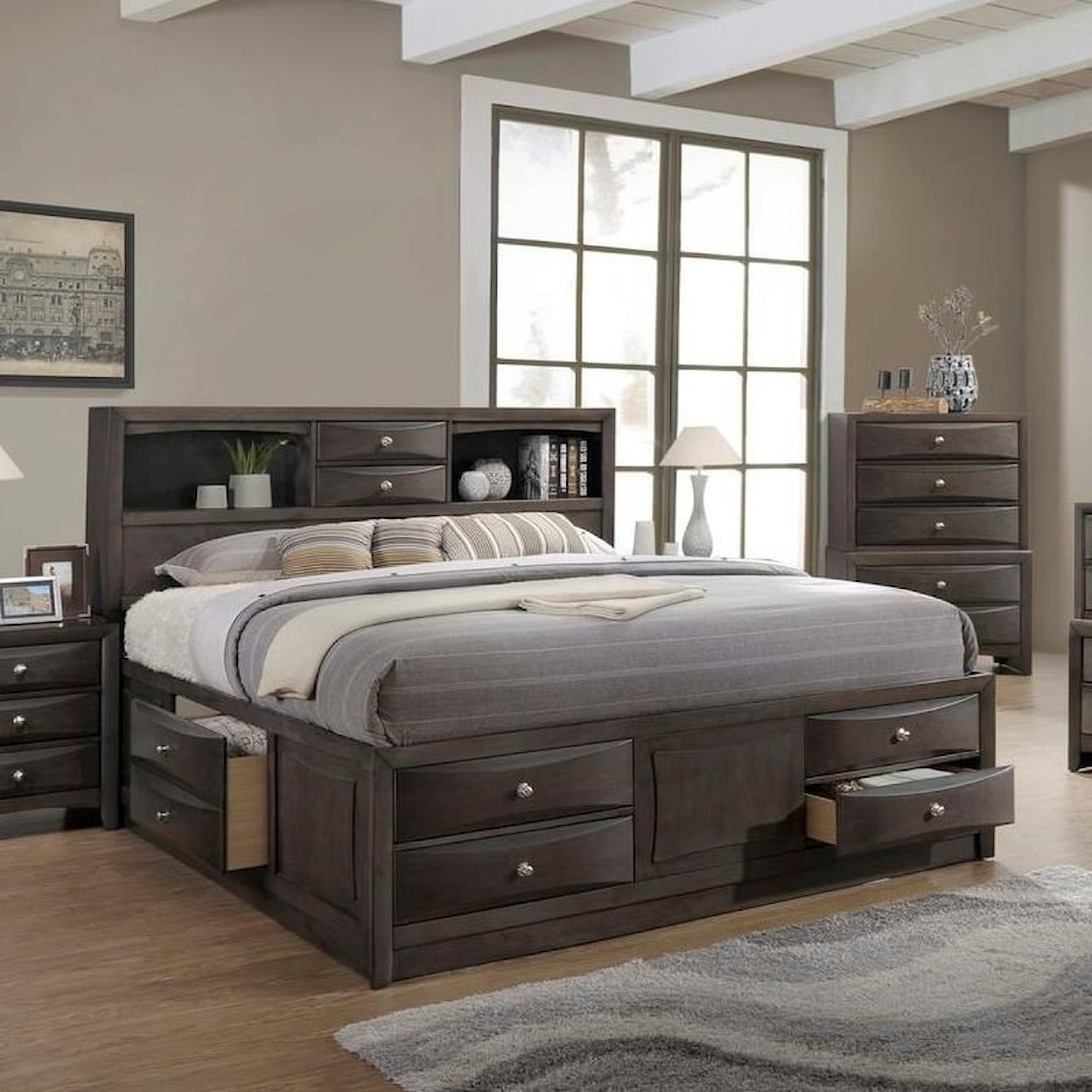 Lifestyle Todd Gray King/ California King Storage Bed