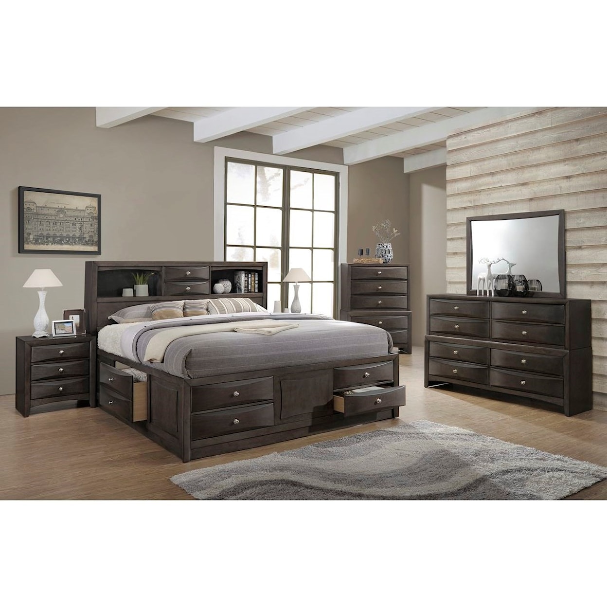 Lifestyle Todd Gray Queen Storage Bed