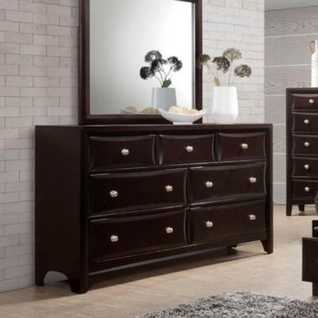mirror dresser bedroom Glam Style Mirrored with Crystal Knobs Create a central space for clothing and accessories with a transitional six Lifestyle Jessgal C6498A-040-7DXX+C6498A-050-XXXX 7 Drawer