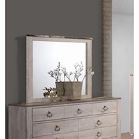 Dresser Mirror with Two-Tone Distressed Frame