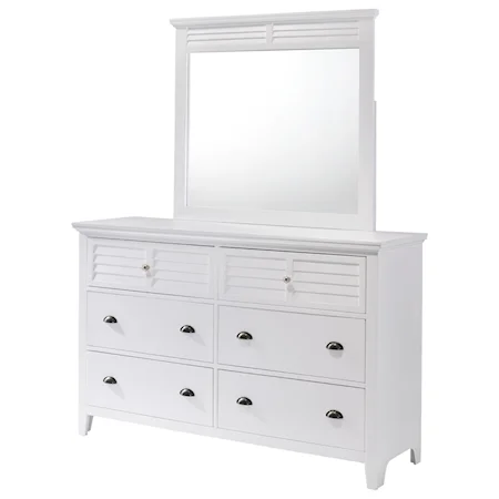 Transitional Dresser and Mirror Set