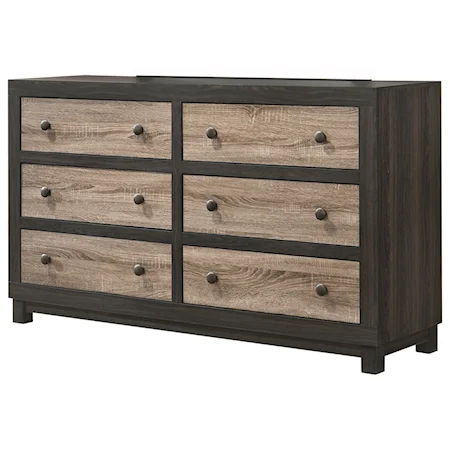 2-Tone Farmhouse Dresser with 6 Drawers