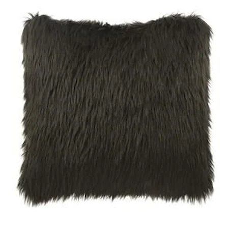 Brown Fur Accent Pillow
