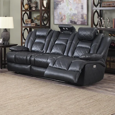 Power Reclining Sofa with Slide Up Headrest