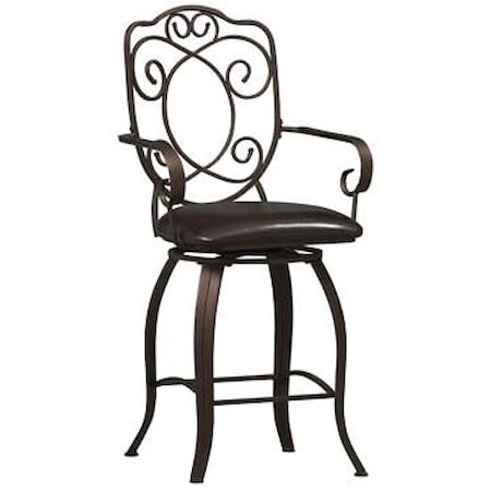 24" Crested Back Counter Stool