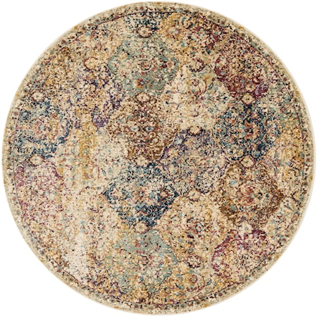 5'-3" X 5'-3" Round Area Rug