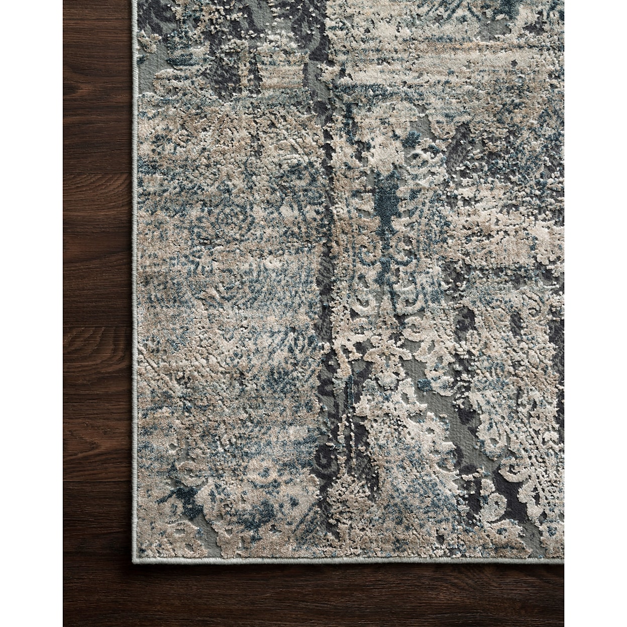Reeds Rugs Cascade 1'6" x 1'6"  Taupe / Blue Rug