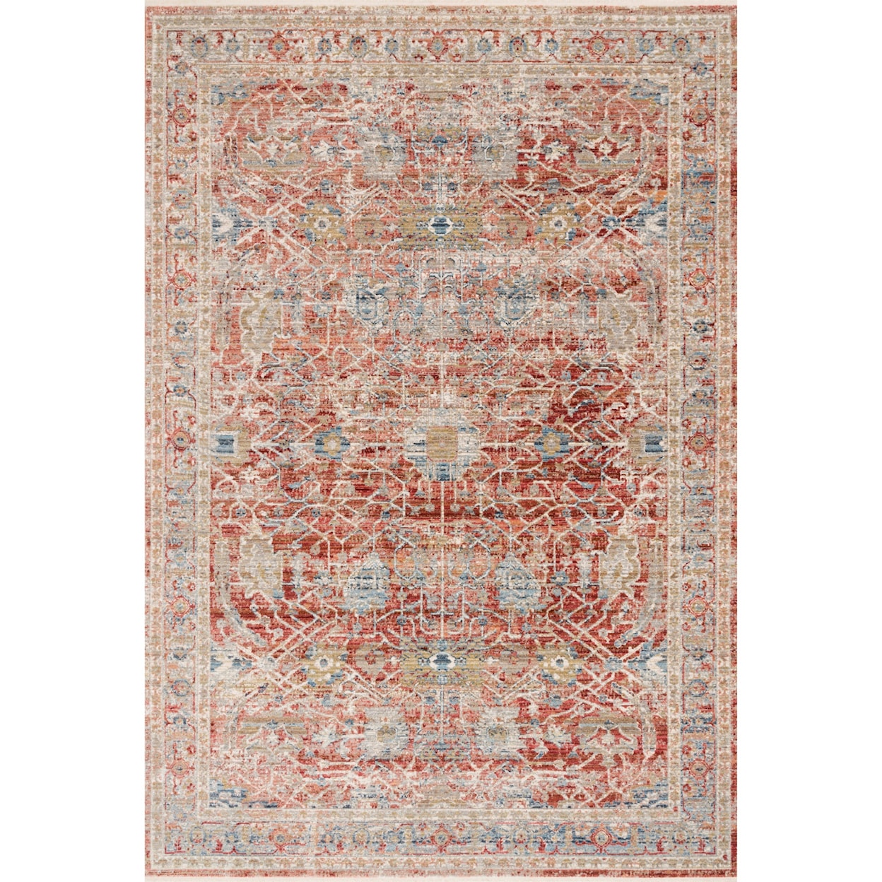 Loloi Rugs Claire 2'7" x 8'0" Red / Ivory Rug