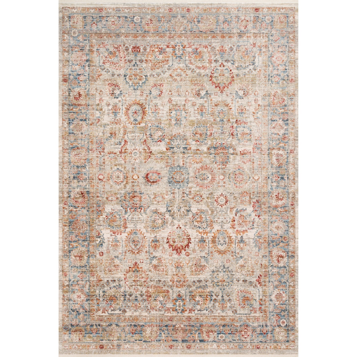 Reeds Rugs Claire 1'6" x 1'6"  Ivory / Ocean Rug