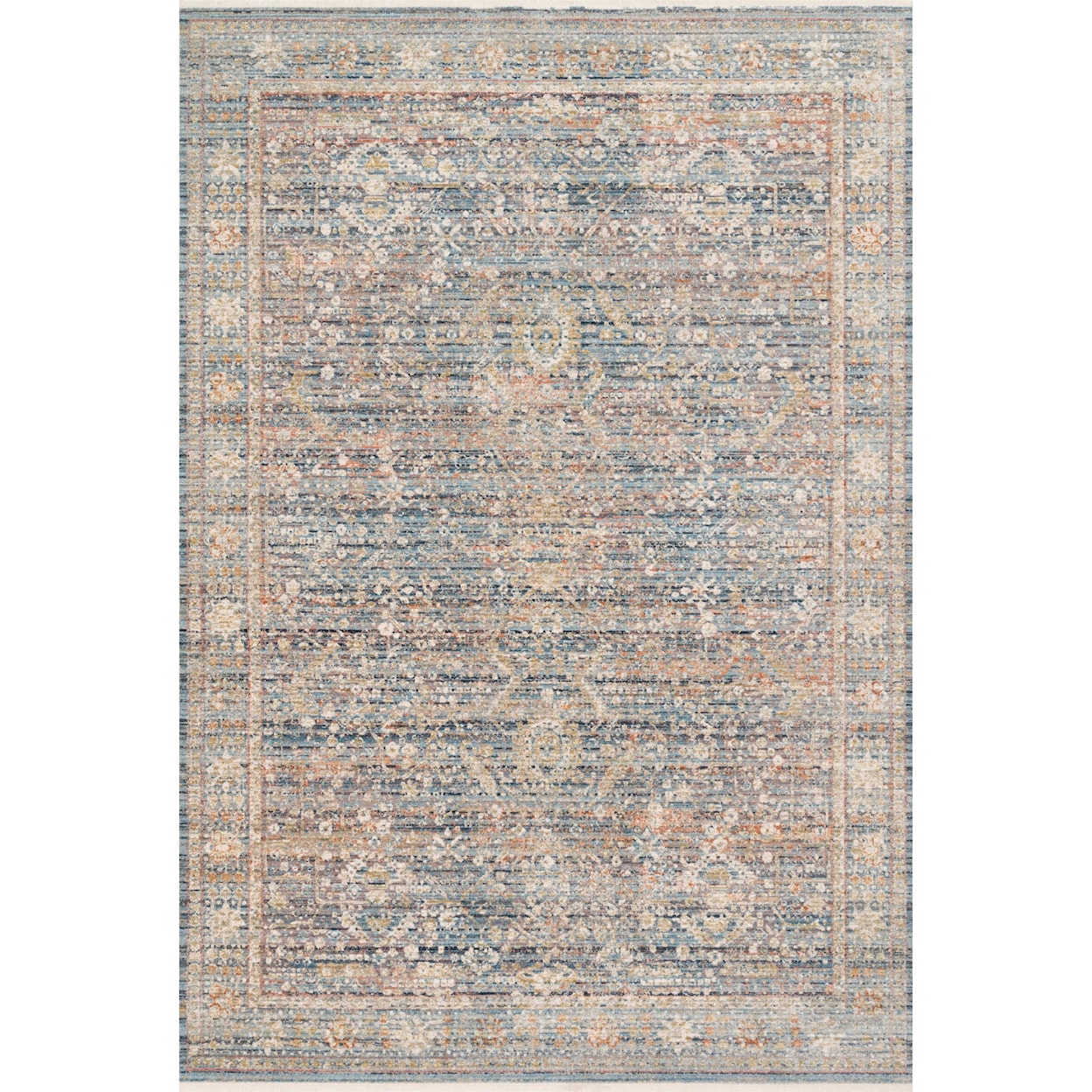 Reeds Rugs Claire 1'6" x 1'6"  Blue / Sunset Rug