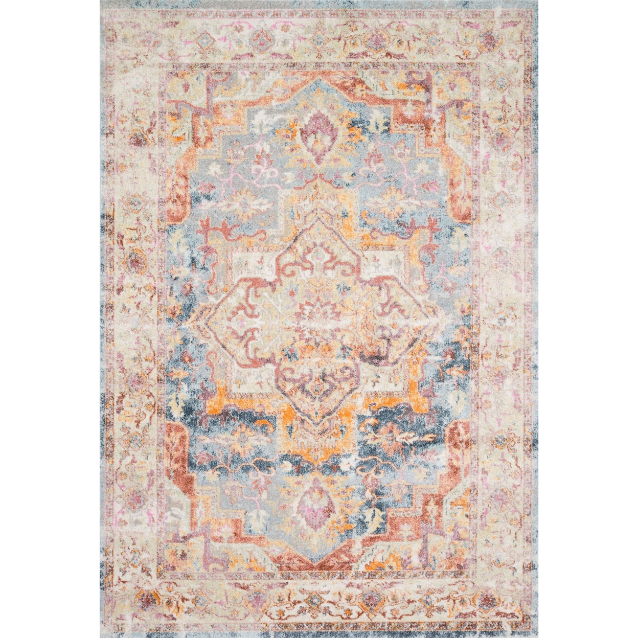 Loloi Rugs Clara 1'6" x 1'6"  Sunset / Ivory Rug