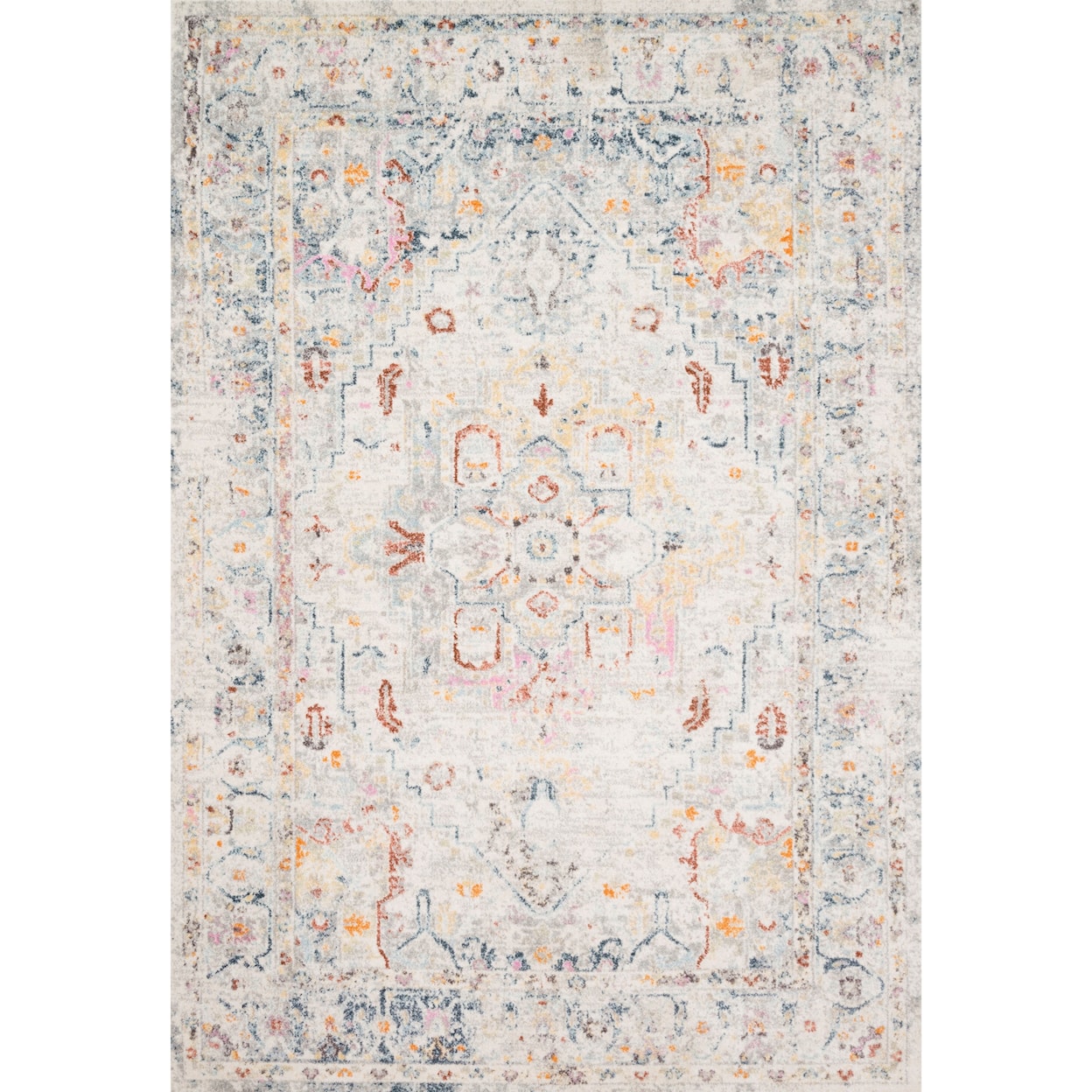 Loloi Rugs Clara 1'6" x 1'6"  Lt Grey / Multi Rug