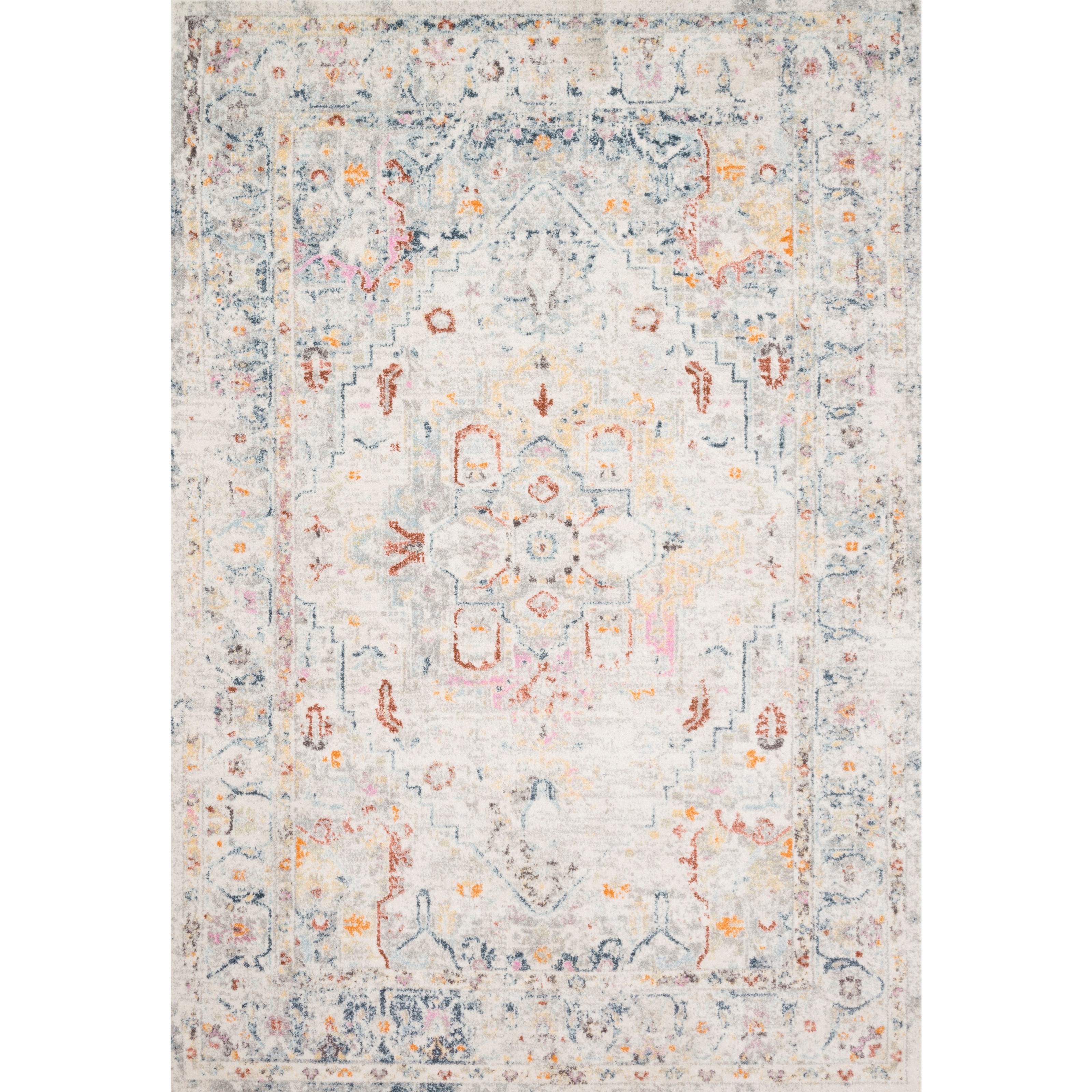 2'5" x 10'6" Lt Grey / Multi Rug