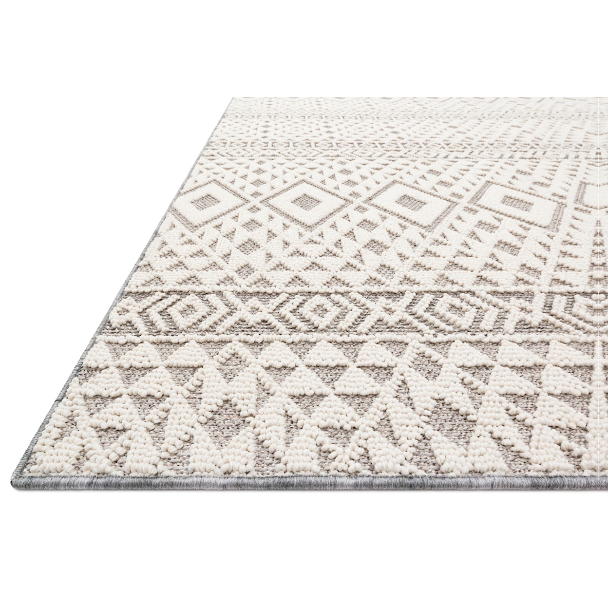 Loloi Rugs Cole 1'6" x 1'6"  Silver / Ivory Rug