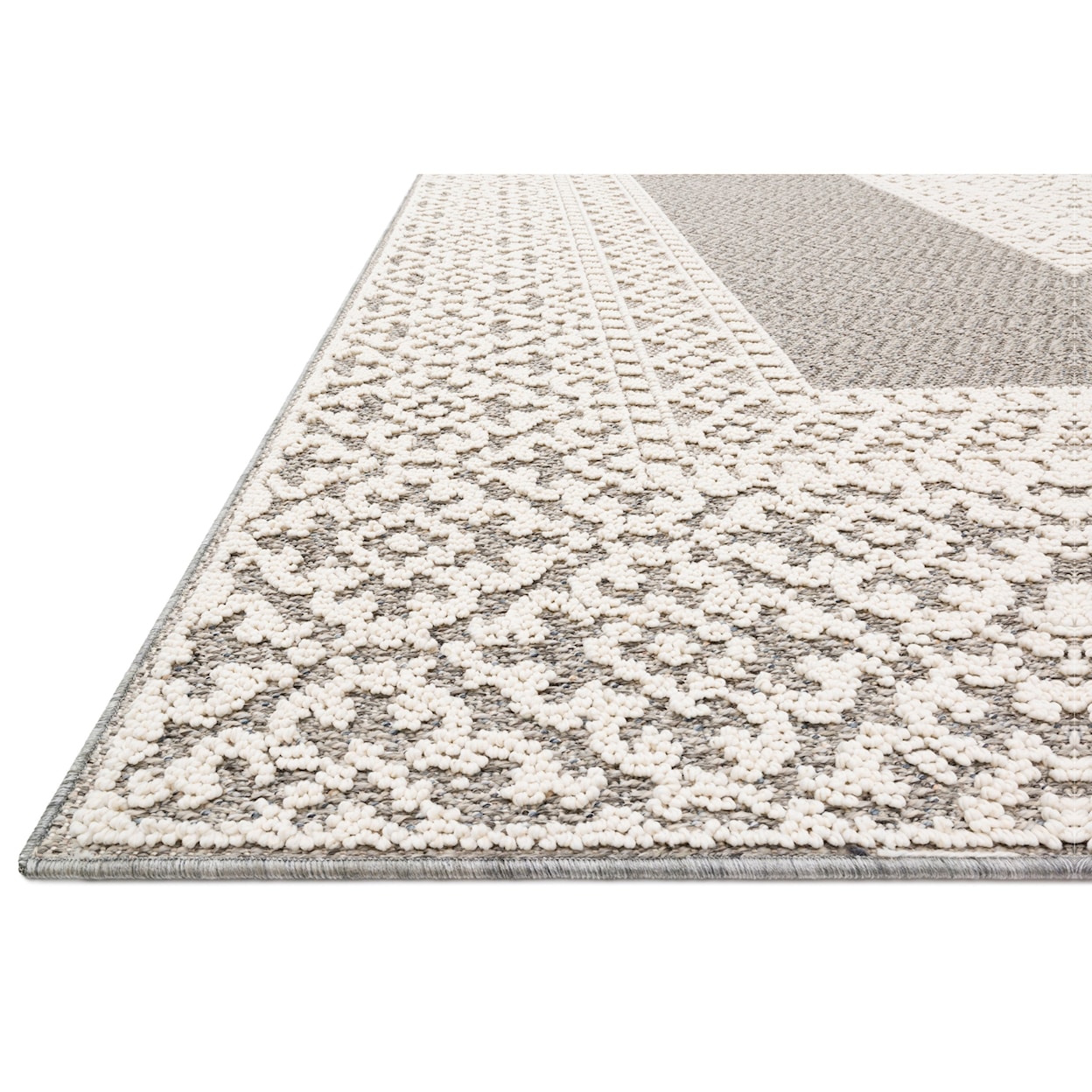 Loloi Rugs Cole 1'6" x 1'6"  Grey / Ivory Rug