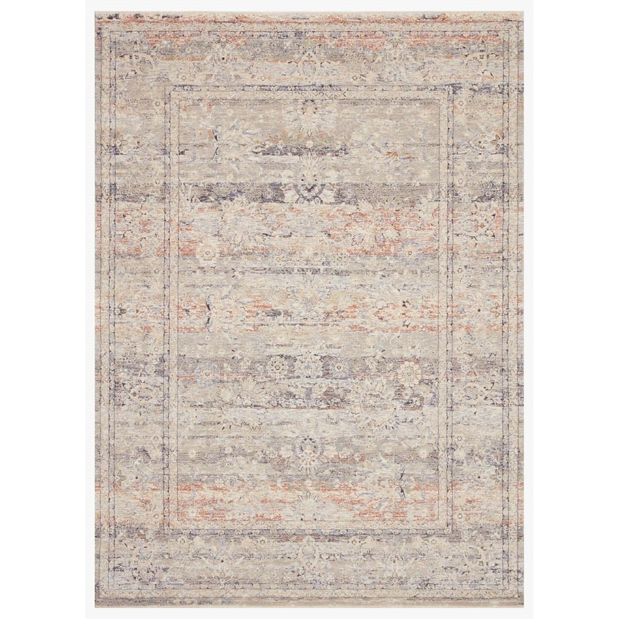 Loloi Rugs Faye 18" x 18"  Denim / Rust Rug