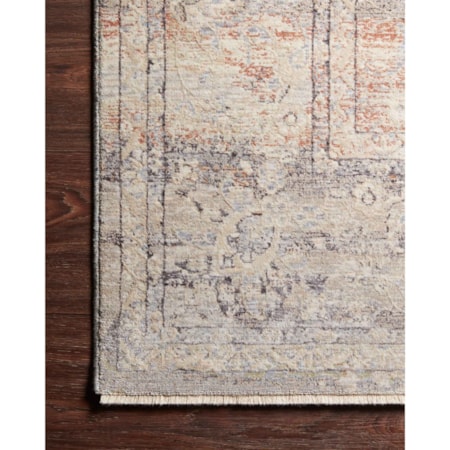 18" x 18"  Denim / Rust Rug