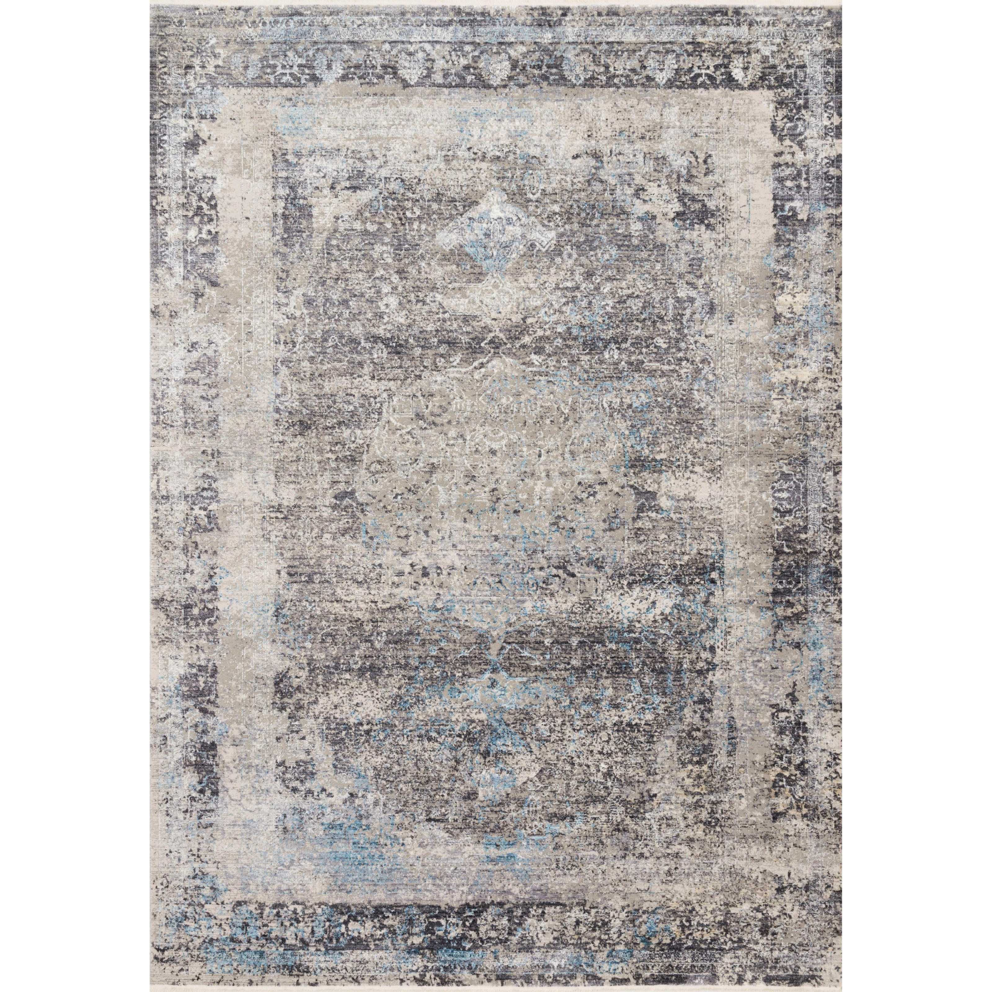Loloi Rugs Franca 5'3" x 7'9" Charcoal / Sky Rug