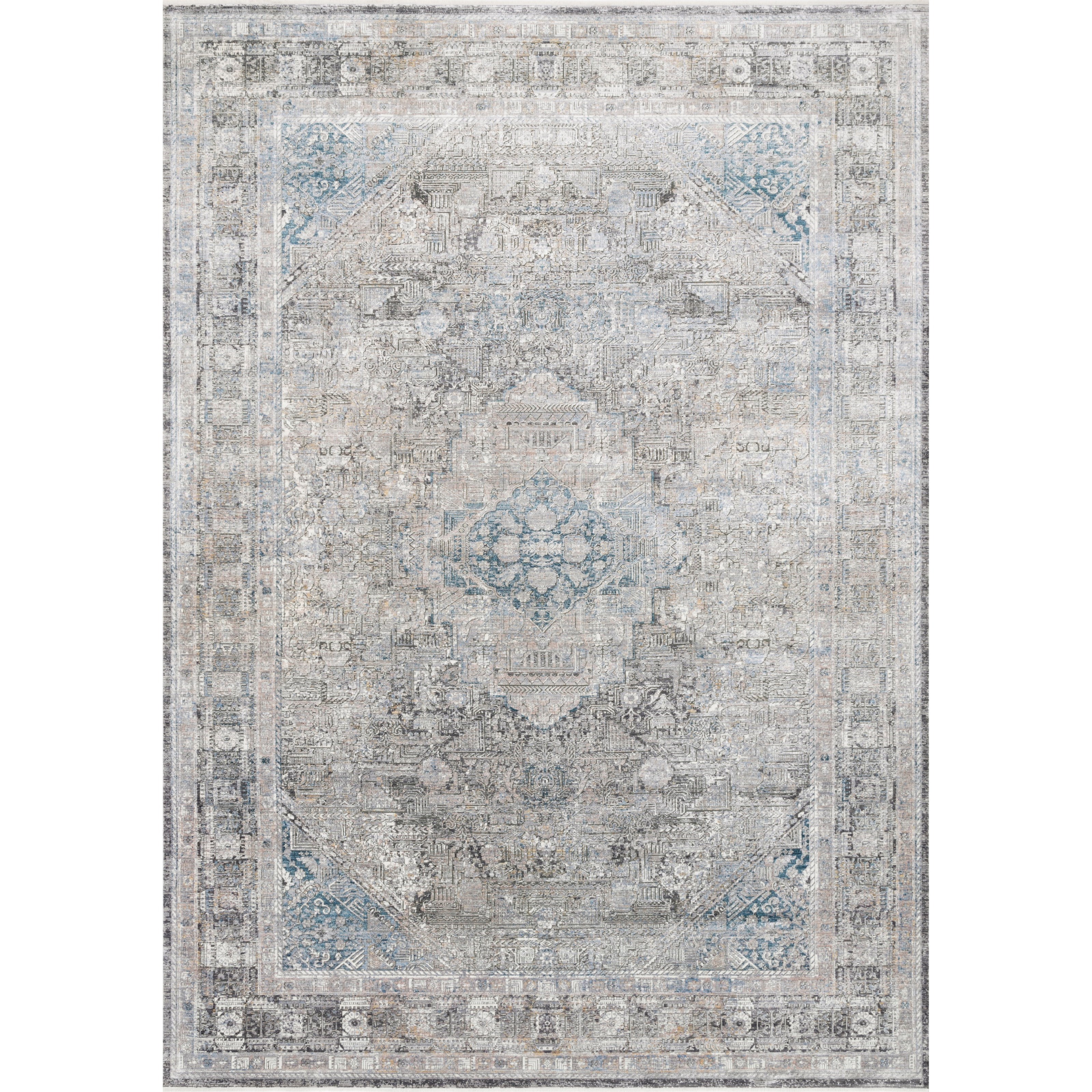 1'6" x 1'6"  Silver / Blue Rug