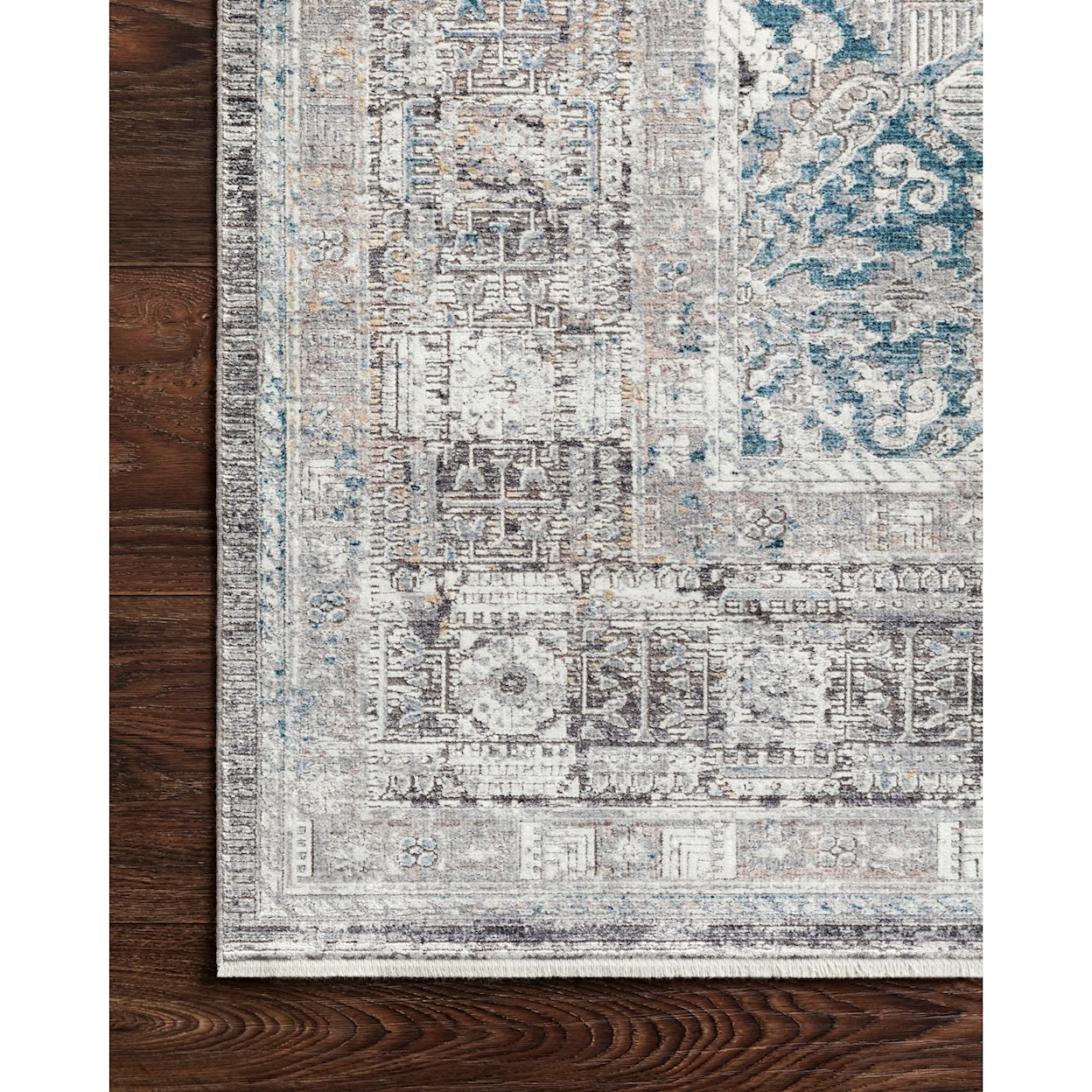 Reeds Rugs Gemma 1'6" x 1'6"  Silver / Blue Rug