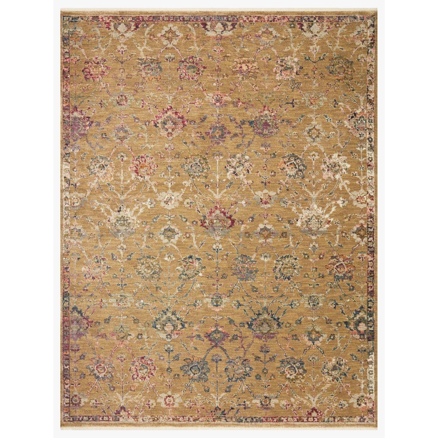 18" x 18"  Gold / Multi Rug