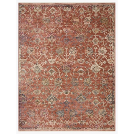 18" x 18"  Terracotta / Multi Rug