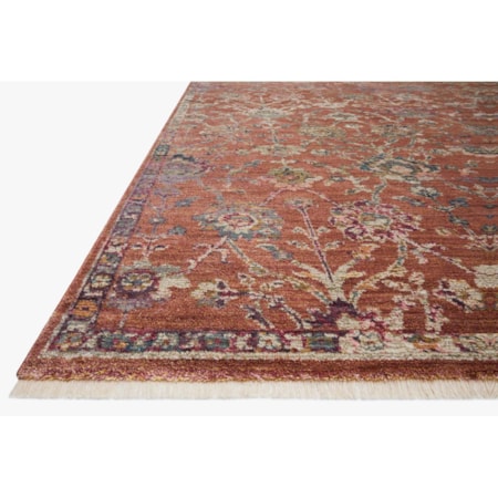 18" x 18"  Terracotta / Multi Rug