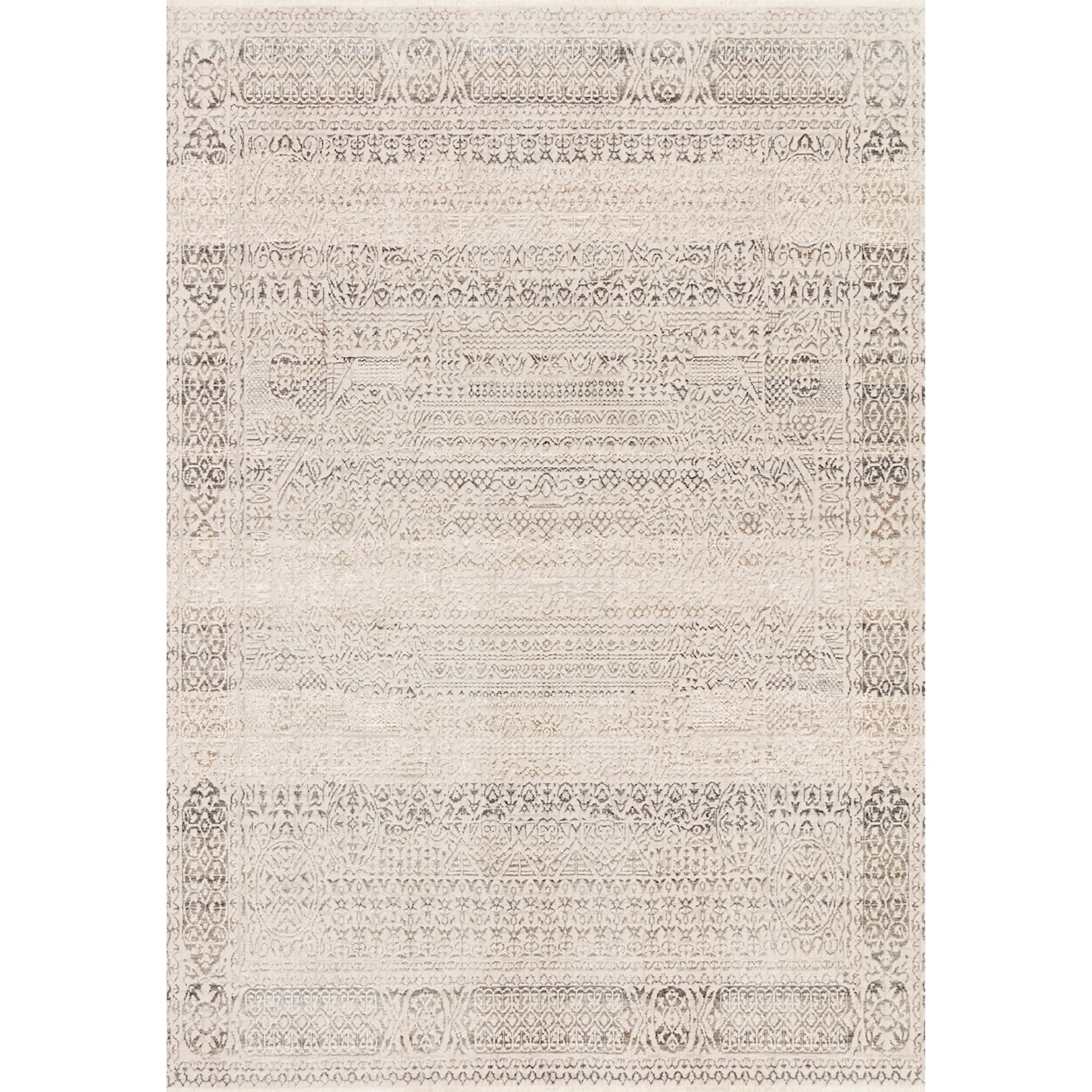 Reeds Rugs Homage 1'6" x 1'6"  Ivory / Silver Rug