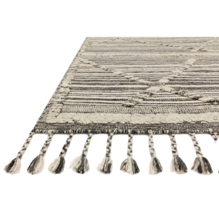1'6" x 1'6"  Ivory / Charcoal Rug