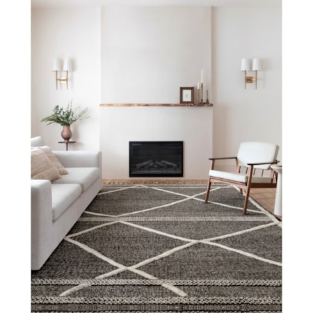 1'6" x 1'6"  Beige / Charcoal Rug