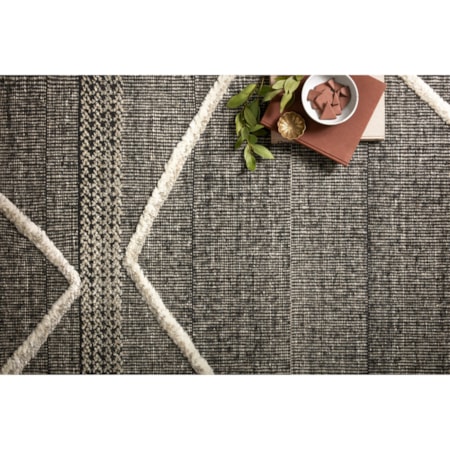1'6" x 1'6"  Beige / Charcoal Rug