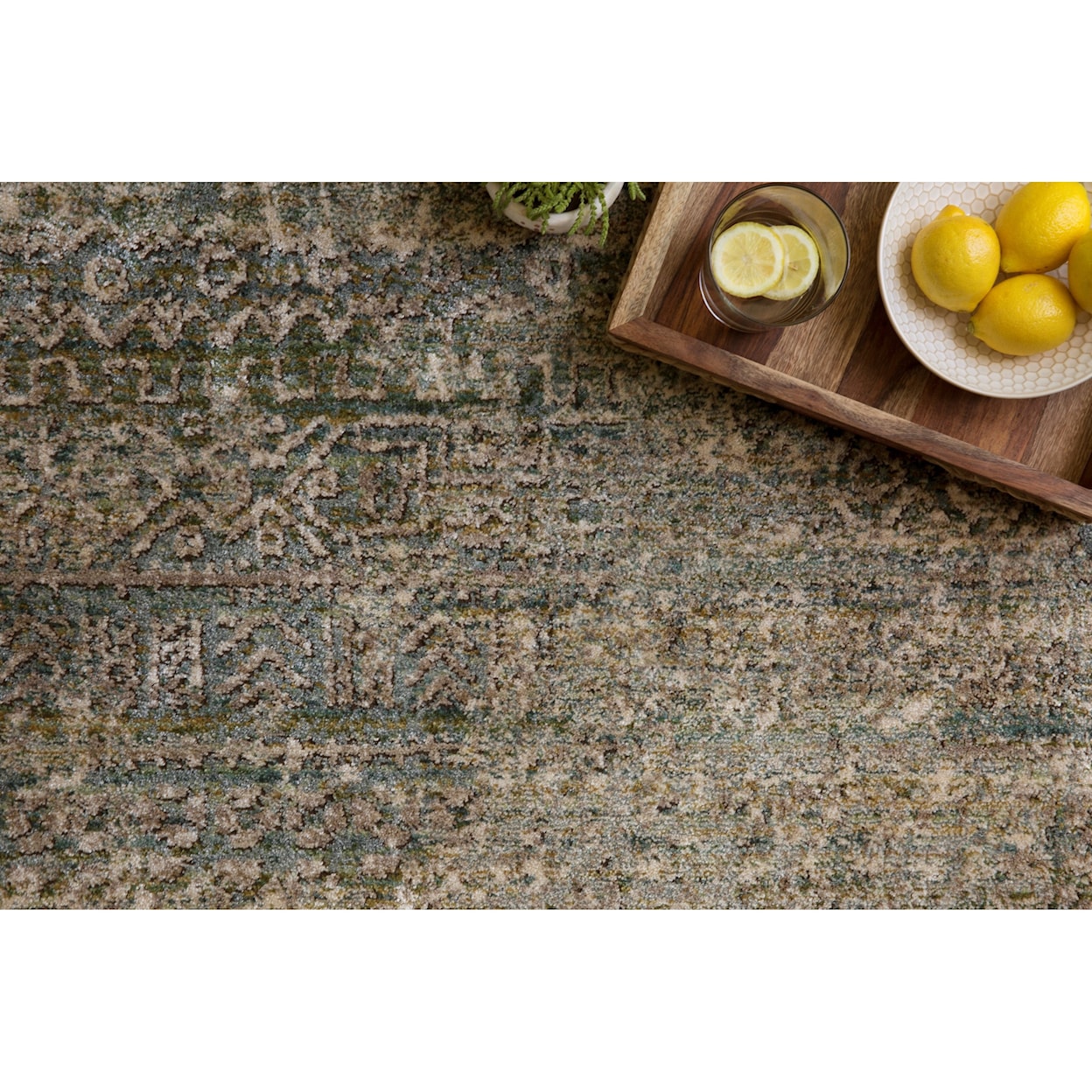 Loloi Rugs Javari 1'6" x 1'6"  Ivory / Sea Rug