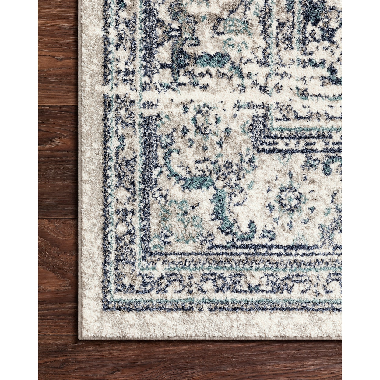 Loloi Rugs Joaquin 7'10" x 7'10" Round Lt. Green / Blue Rug