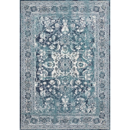 1'6" x 1'6"  Ocean / Ivory Rug