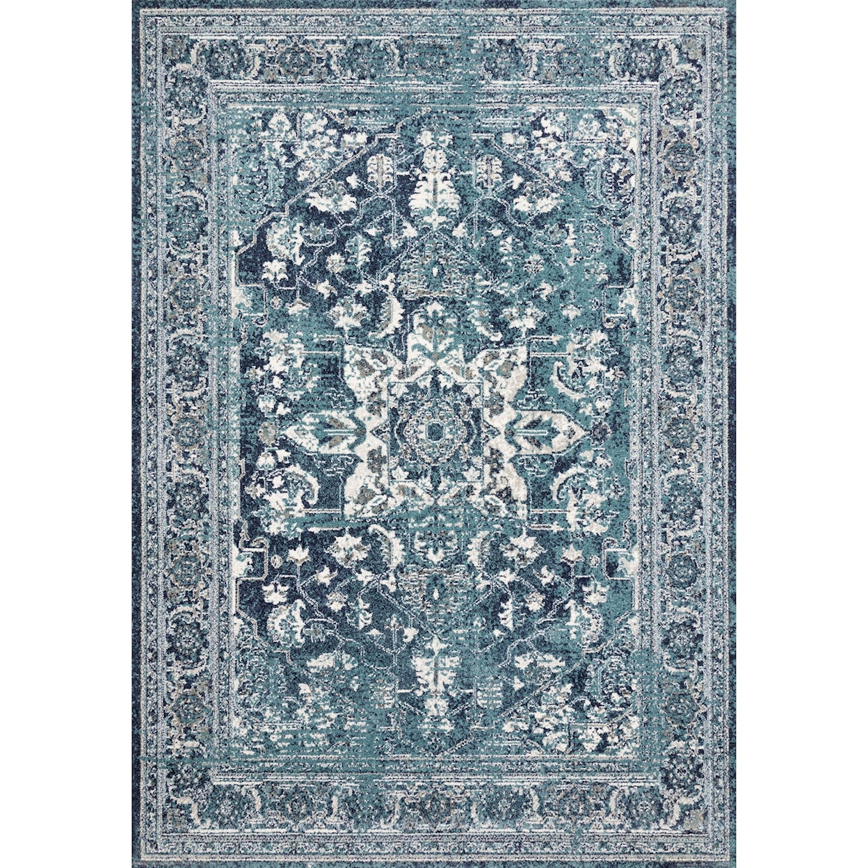 Reeds Rugs Joaquin 1'6" x 1'6"  Ocean / Ivory Rug