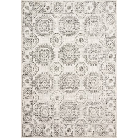 1'6" x 1'6"  Ivory / Charcoal Rug