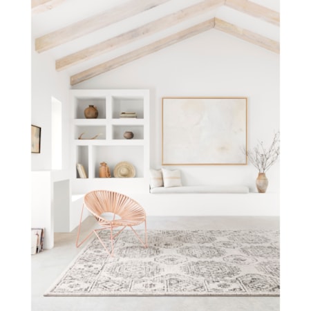 1'6" x 1'6"  Ivory / Charcoal Rug