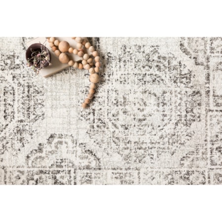 1'6" x 1'6"  Ivory / Charcoal Rug