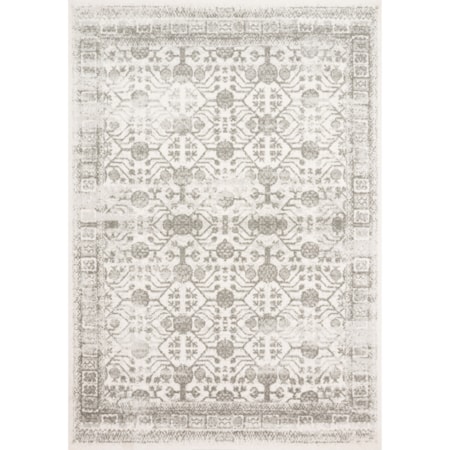 1'6" x 1'6"  Ivory / Grey Rug