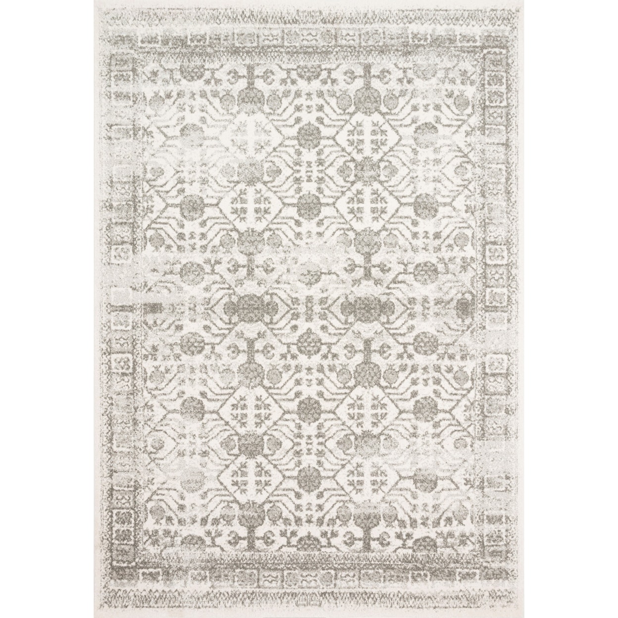 Loloi Rugs Joaquin 7'10" x 7'10" Round Ivory / Grey Rug