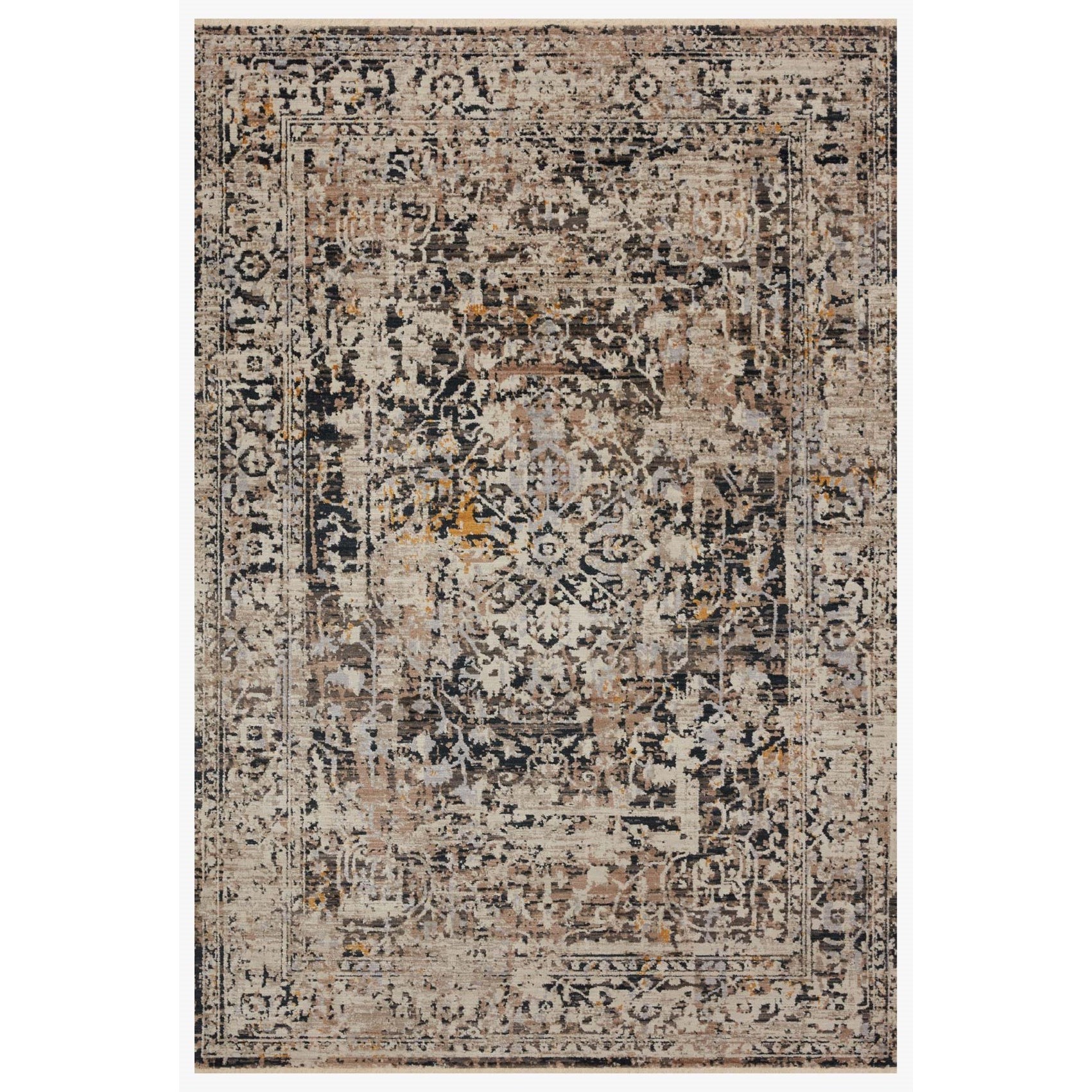 2'7" x 7'8" Charcoal / Taupe Rug
