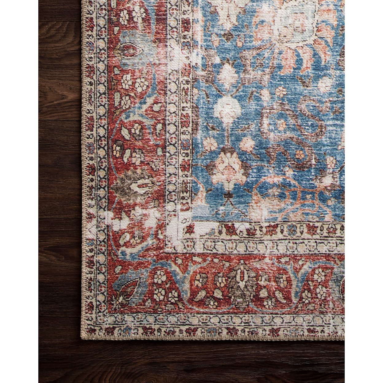 Loloi Rugs Loren 1'6" x 1'6"  Blue / Brick Rug