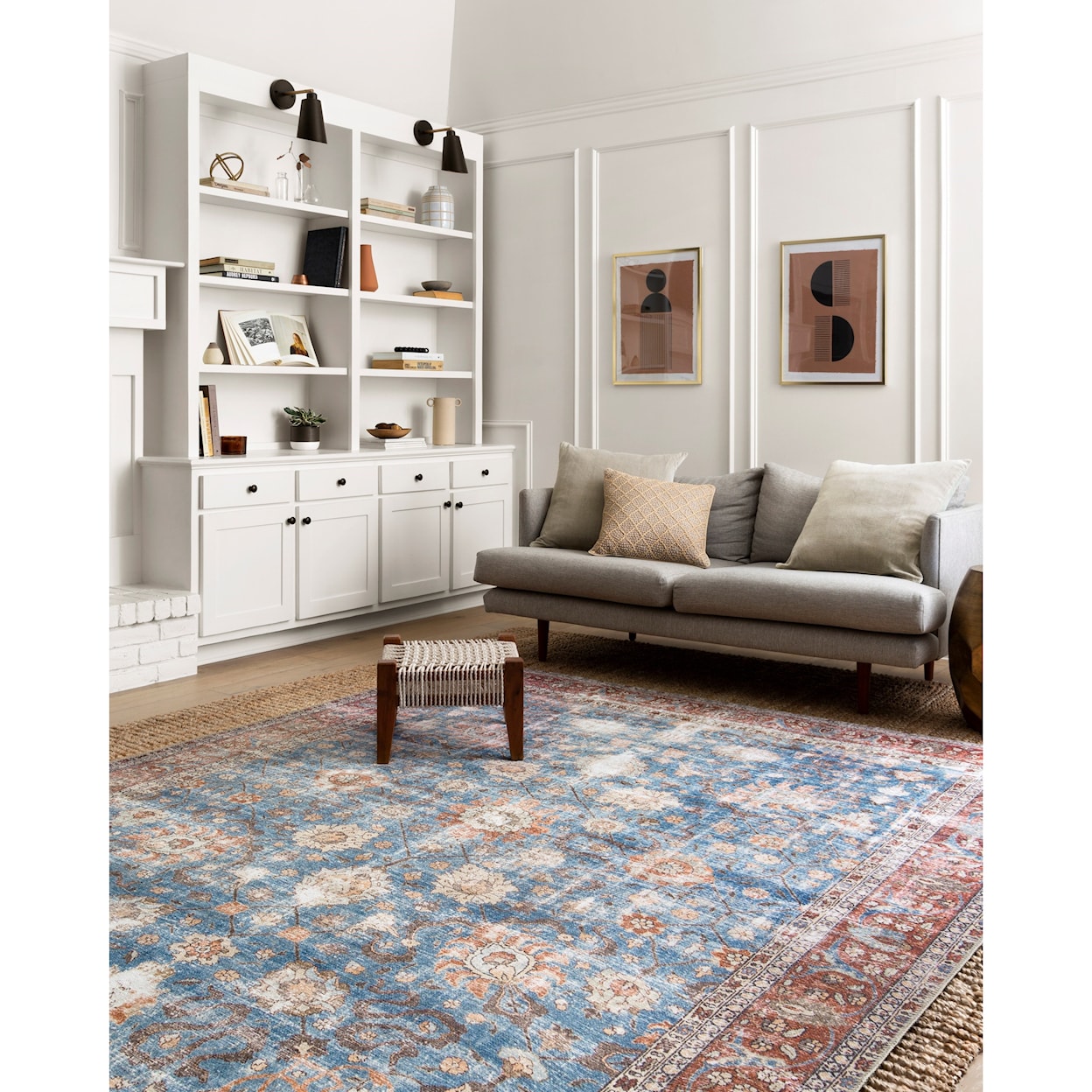 Loloi Rugs Loren 1'6" x 1'6"  Blue / Brick Rug